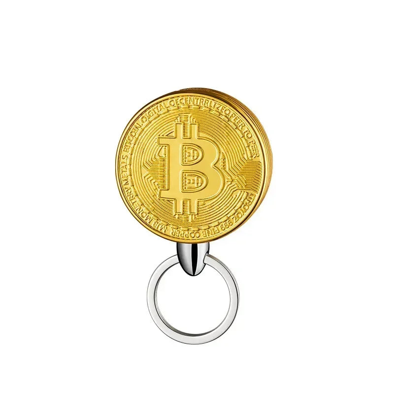Bitcoin Torch Lighter - Refillable Metal Commemorative Coin Pendant