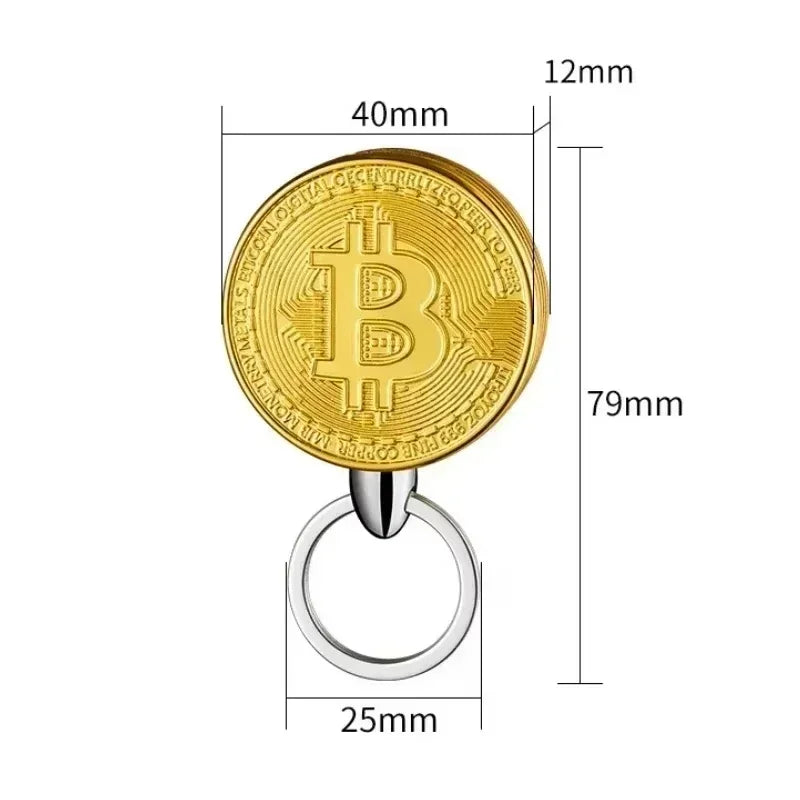 Bitcoin Torch Lighter - Refillable Metal Commemorative Coin Pendant