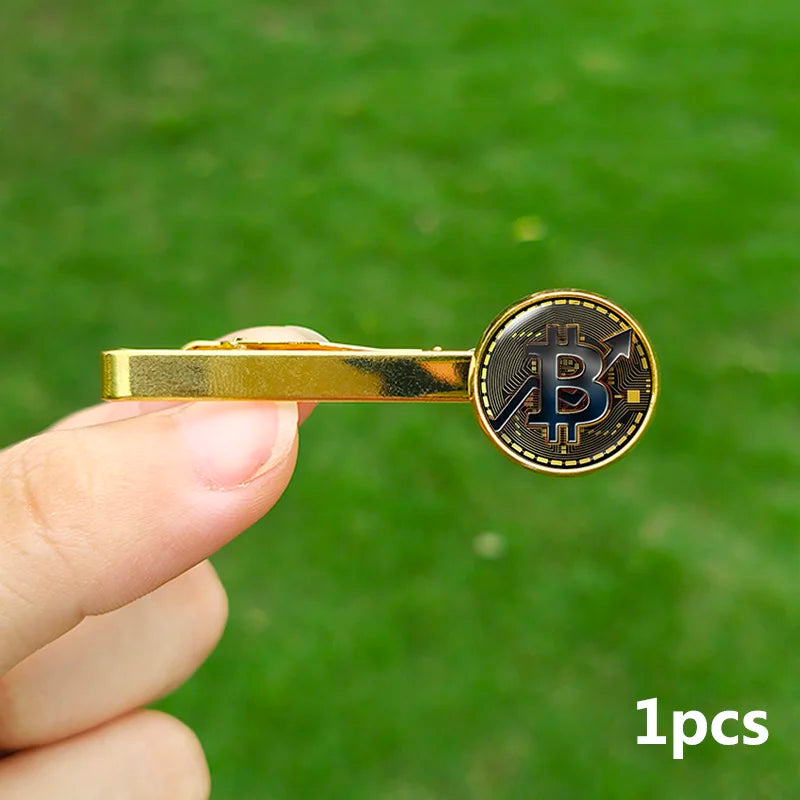 Trendy Bitcoin Cufflinks for Men and Women
