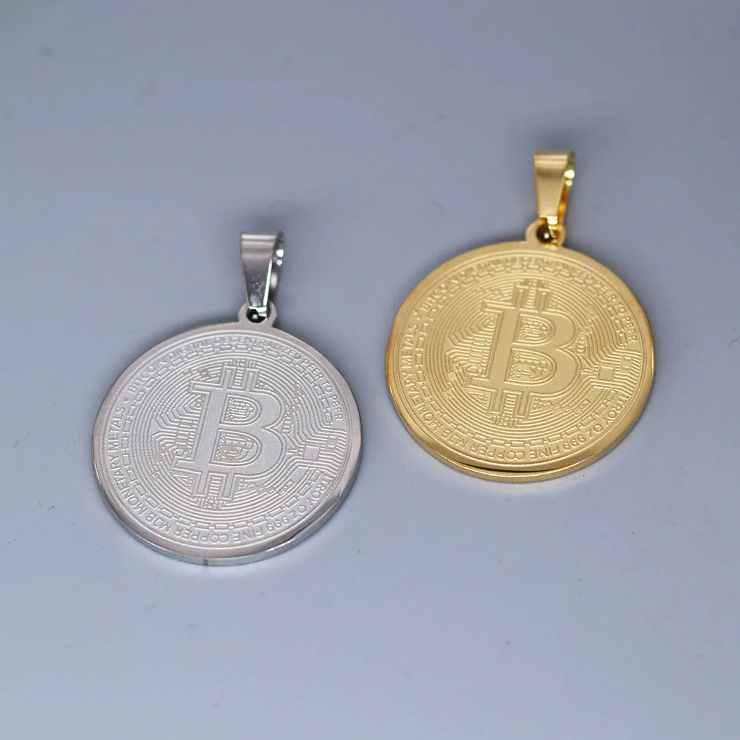 Bitcoin Stainless Steel Pendant Charms for DIY Jewelry Making