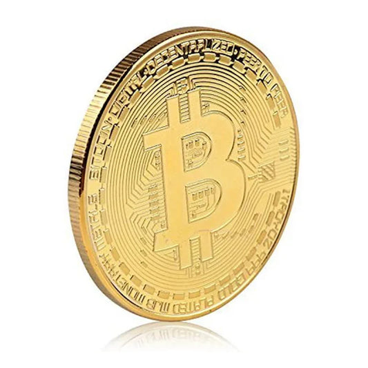 Gold Plated Bitcoin Coin - Commemorative Collectible Art