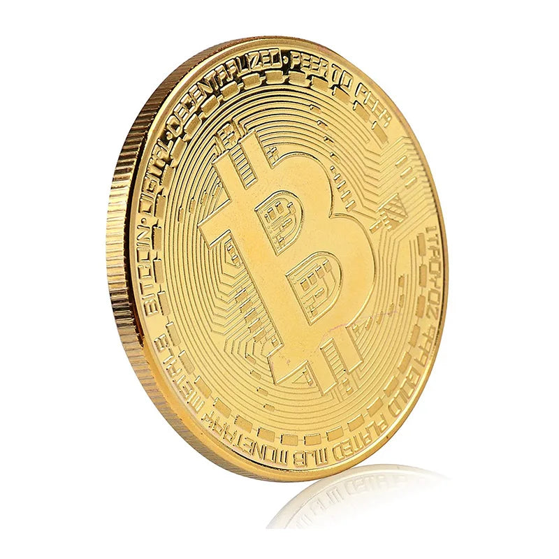 Gold Plated Bitcoin Coin - Commemorative Collectible Art