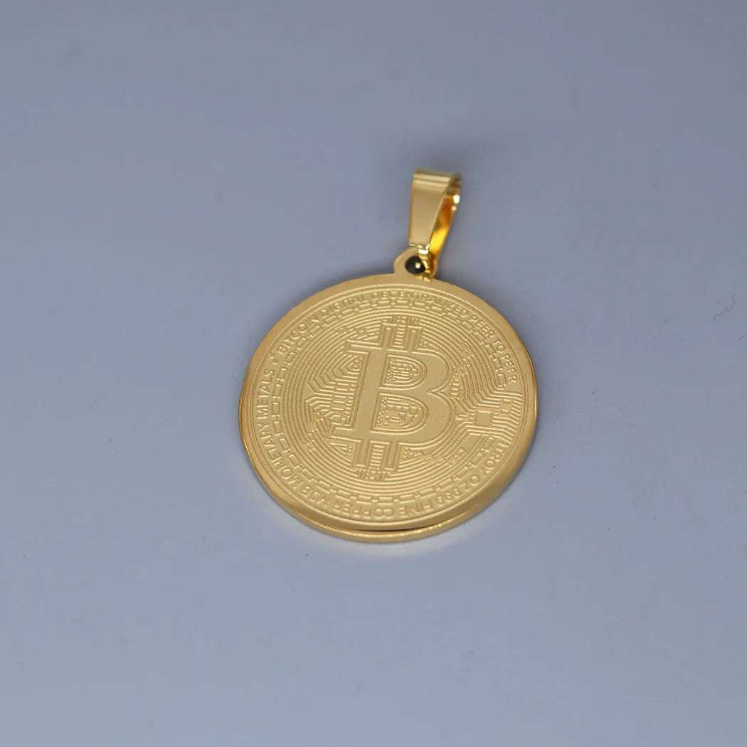 Bitcoin Stainless Steel Pendant Charms for DIY Jewelry Making