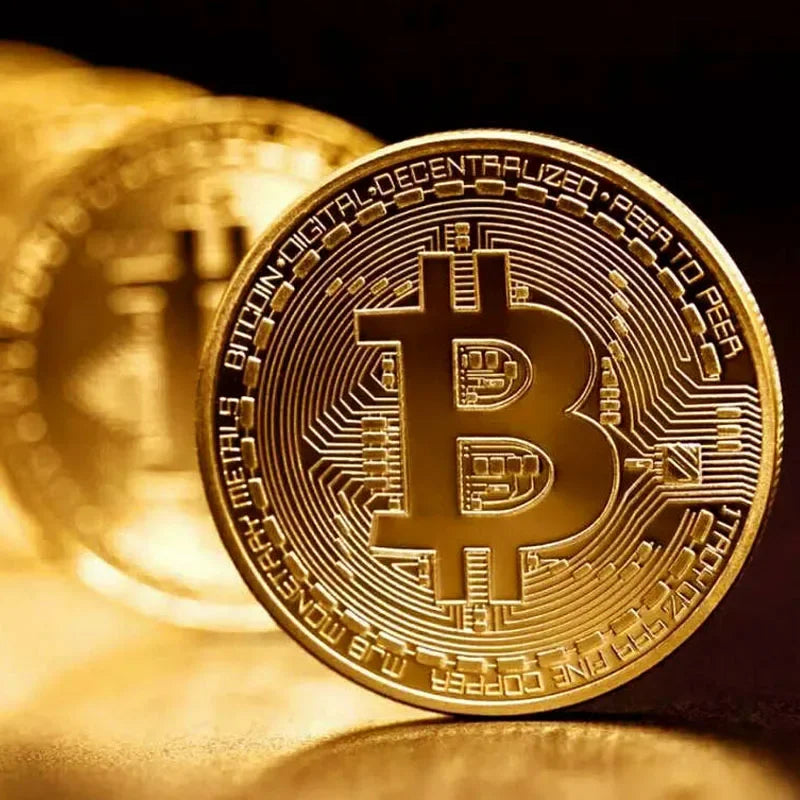 1PCS Creative Souvenir Gold Plated Bitcoin Coin Collectible Great Gift Bit Coin Art Collection Physical Gold Commemorative Coin