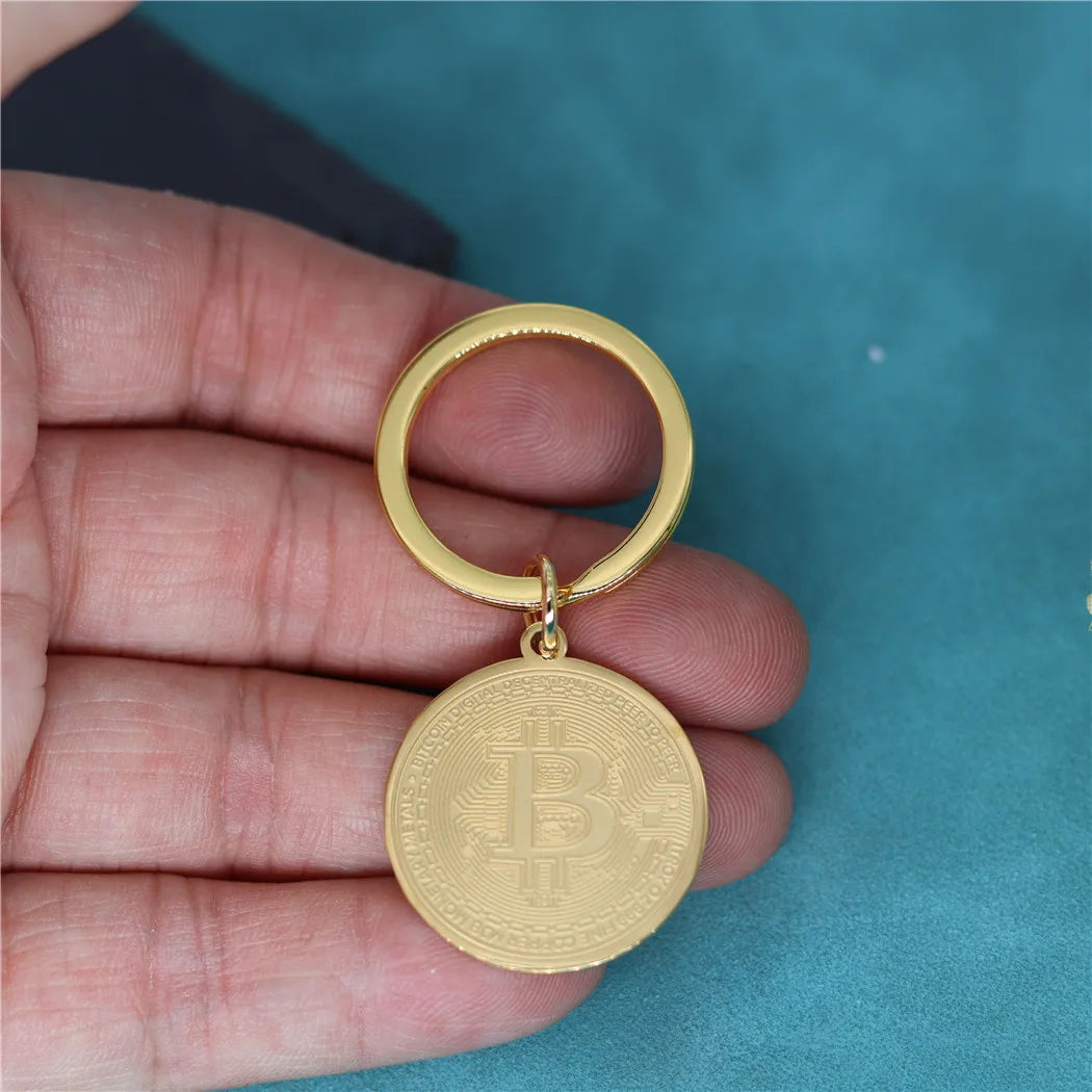 Trendy Bitcoin Pendant Keychain