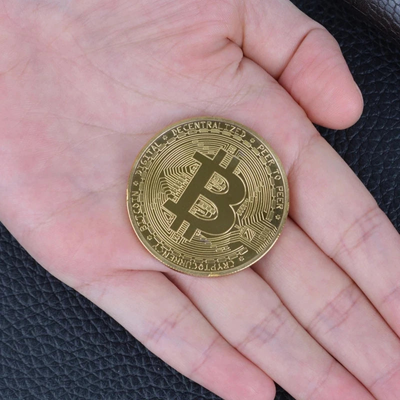 1PCS Creative Souvenir Gold Plated Bitcoin Coin Collectible Great Gift Bit Coin Art Collection Physical Gold Commemorative Coin