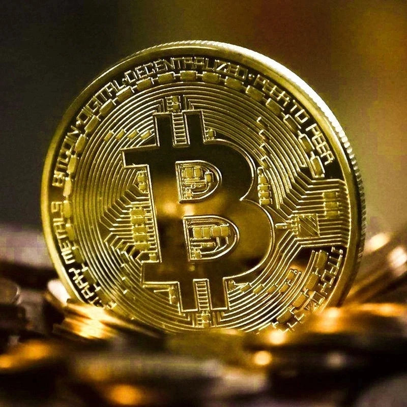 1PCS Creative Souvenir Gold Plated Bitcoin Coin Collectible Great Gift Bit Coin Art Collection Physical Gold Commemorative Coin