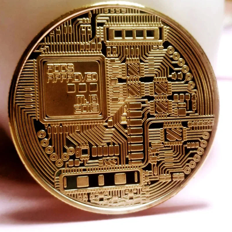 1PCS Creative Souvenir Gold Plated Bitcoin Coin Collectible Great Gift Bit Coin Art Collection Physical Gold Commemorative Coin