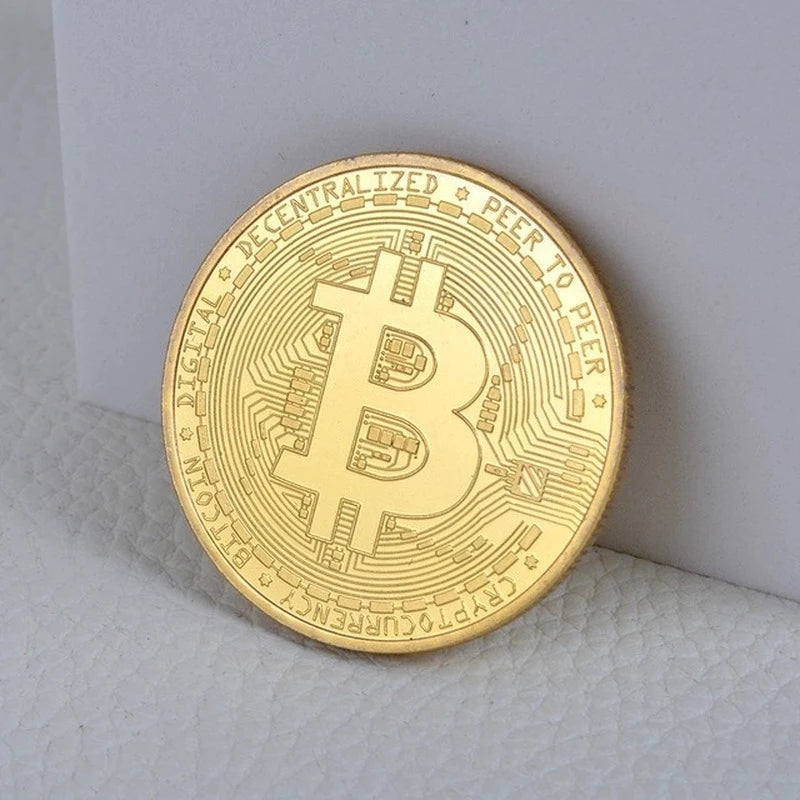 1PCS Creative Souvenir Gold Plated Bitcoin Coin Collectible Great Gift Bit Coin Art Collection Physical Gold Commemorative Coin