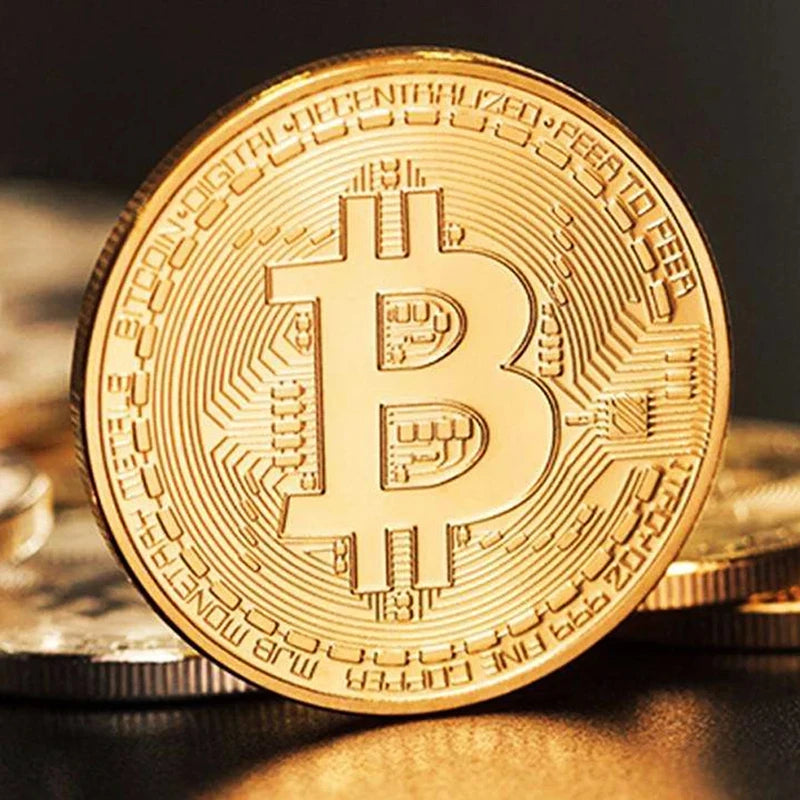 1PCS Creative Souvenir Gold Plated Bitcoin Coin Collectible Great Gift Bit Coin Art Collection Physical Gold Commemorative Coin