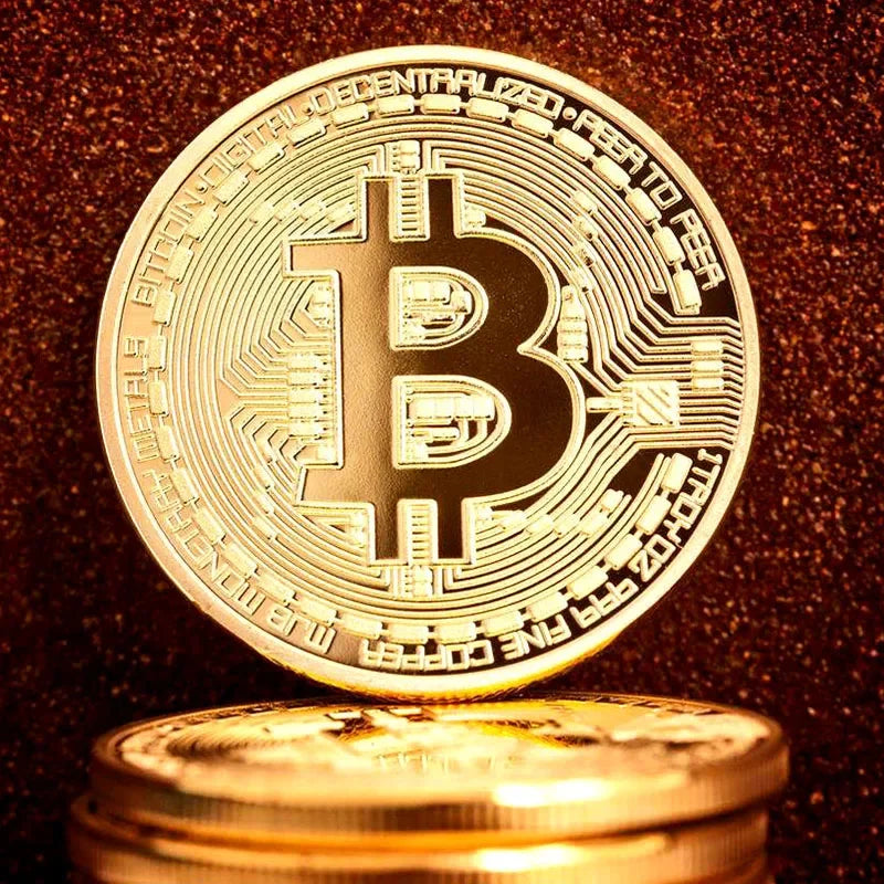 1PCS Creative Souvenir Gold Plated Bitcoin Coin Collectible Great Gift Bit Coin Art Collection Physical Gold Commemorative Coin