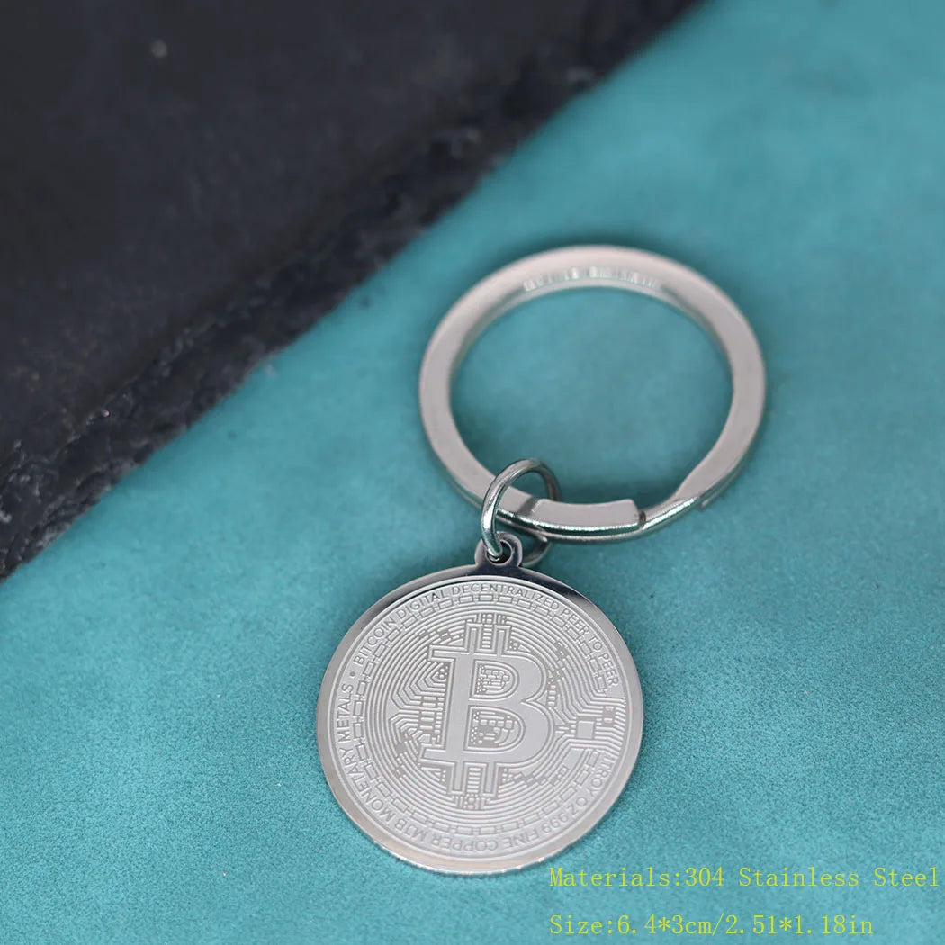 Trendy Bitcoin Pendant Keychain