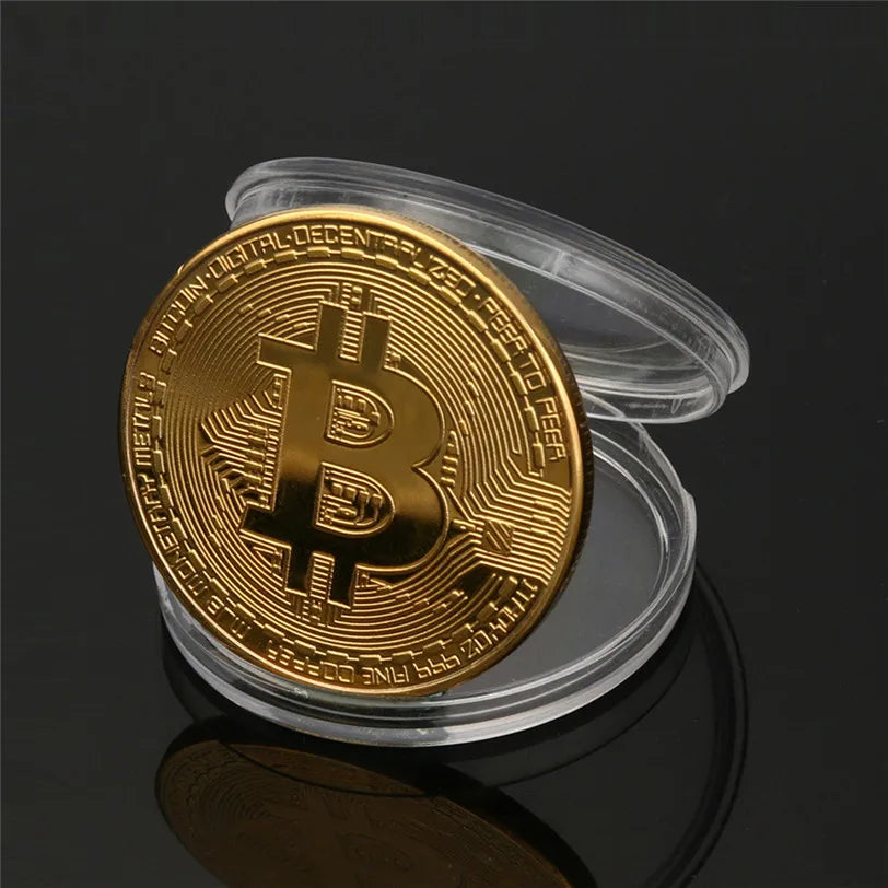 1PCS Creative Souvenir Gold Plated Bitcoin Coin Collectible Great Gift Bit Coin Art Collection Physical Gold Commemorative Coin