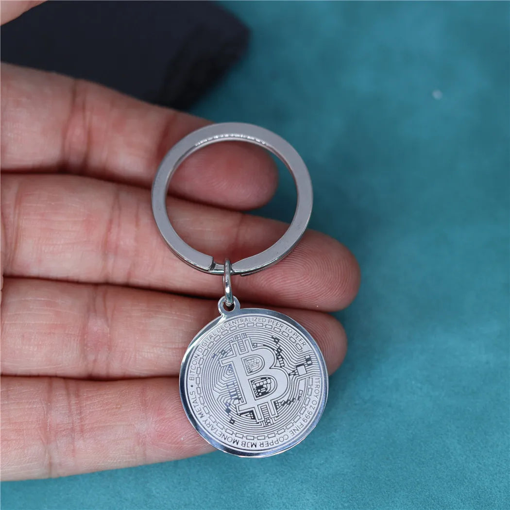 Trendy Bitcoin Pendant Keychain