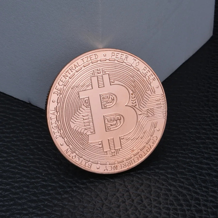 1PCS Creative Souvenir Gold Plated Bitcoin Coin Collectible Great Gift Bit Coin Art Collection Physical Gold Commemorative Coin