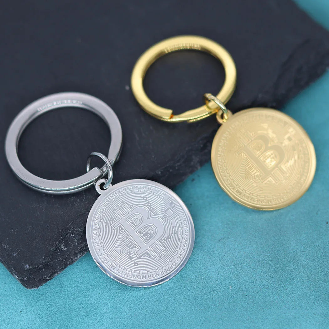 Trendy Bitcoin Pendant Keychain