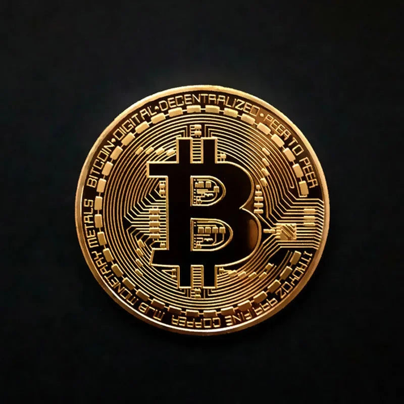 1PCS Creative Souvenir Gold Plated Bitcoin Coin Collectible Great Gift Bit Coin Art Collection Physical Gold Commemorative Coin