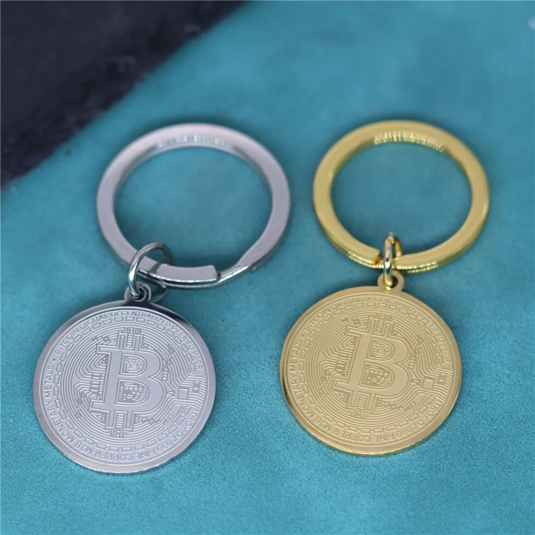 Trendy Bitcoin Pendant Keychain