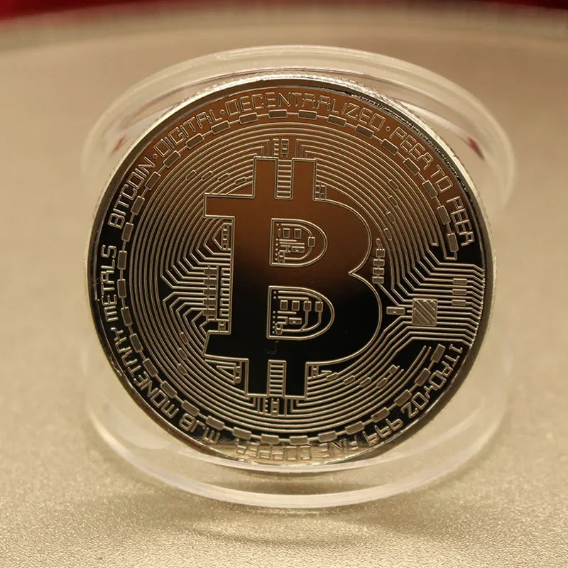 1PCS Creative Souvenir Gold Plated Bitcoin Coin Collectible Great Gift Bit Coin Art Collection Physical Gold Commemorative Coin