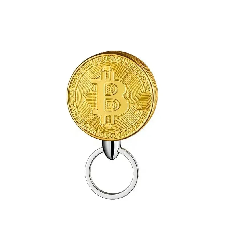 Bitcoin Torch Lighter - Refillable Metal Commemorative Coin Pendant